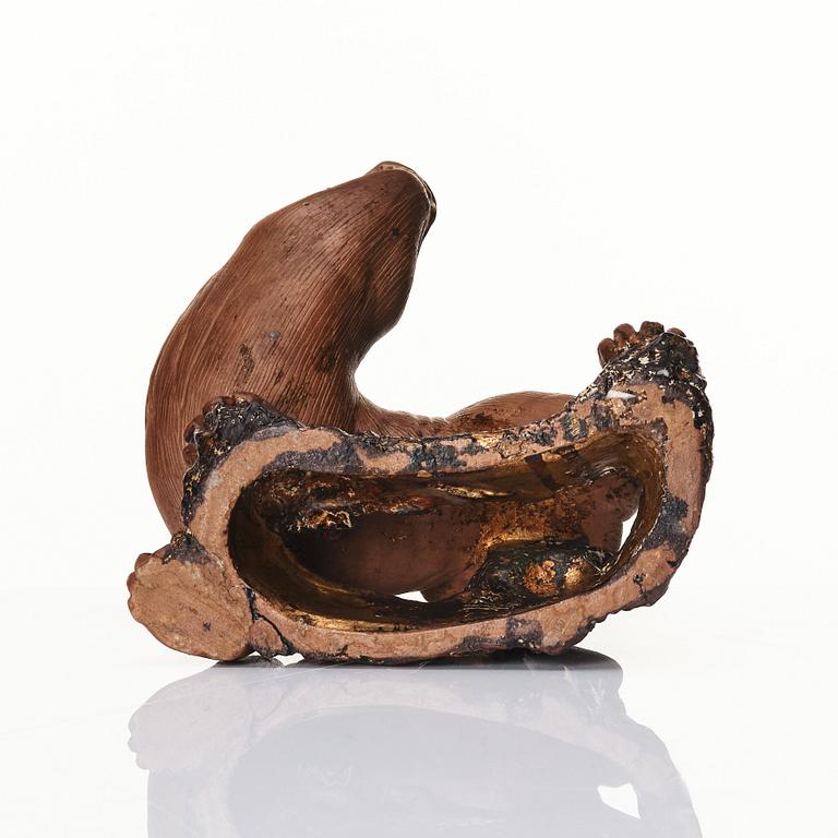 Mytologiskt fabeldjur, lergods. Qingdynastin (1644-1912).