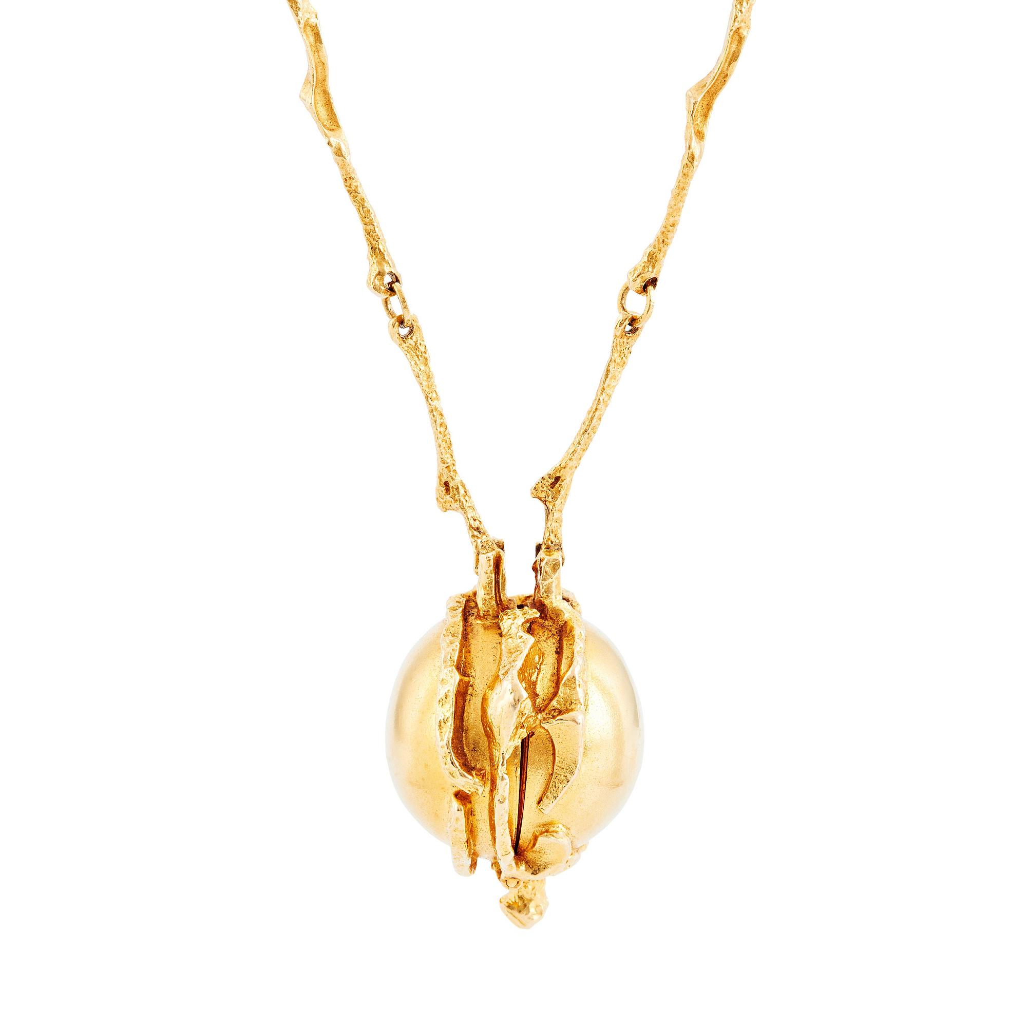 Björn Weckström, an 18K gold necklace/watch pendant "Sun Dial", Finland 1975.