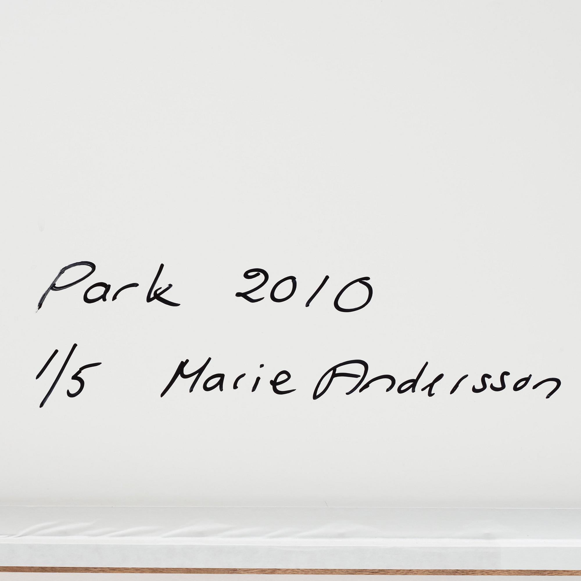 Marie Andersson, "Inferno x 3 - Luxembourg trädgården", 2010.