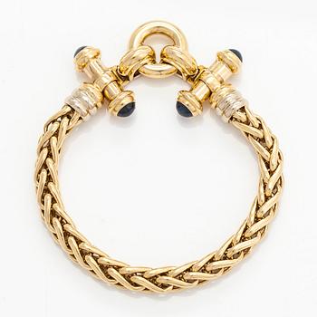 Armband, 18K guld med cabochonslipade safirer, Frankrike.