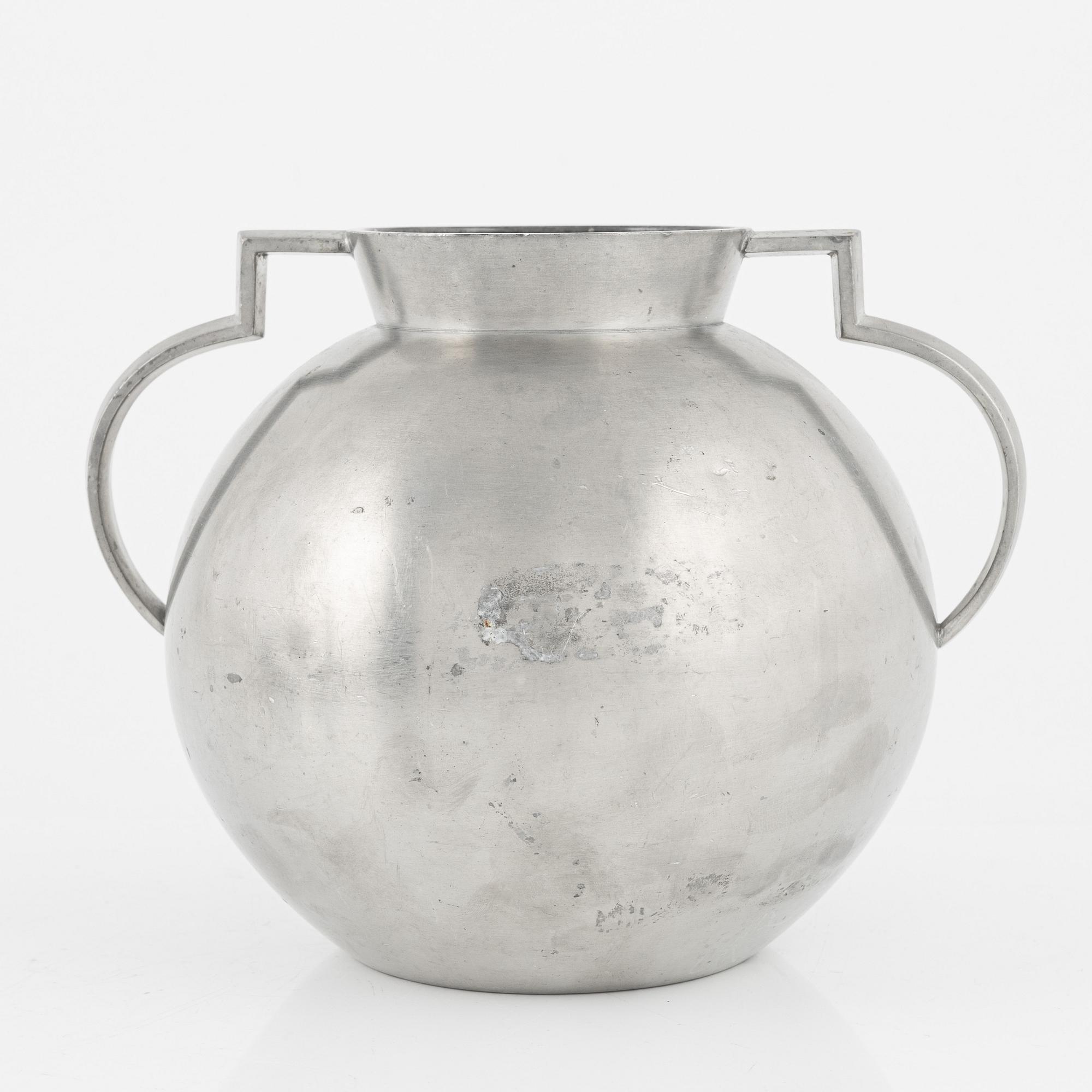 Three pewter vases, bearing the mark of GAB, Stockholm, 1933-35.