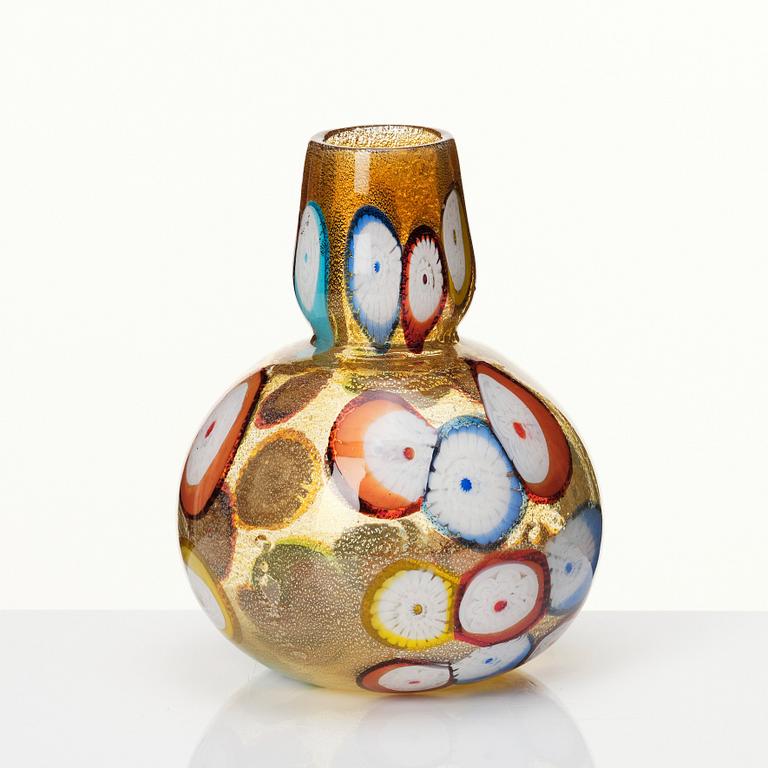 Giulio Radi,  a glass vase 'Reazione policrome', Ed A.Ve.M, Murano Italy 1950-60s.