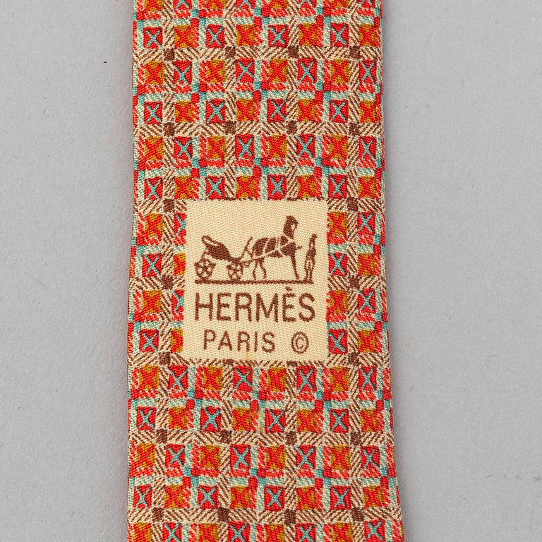 Hermès, three silk ties.