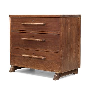 Axel Einar Hjorth, attributed to, a pine chest of drawers, Nordiska Kompaniet, Sweden 1930´s.