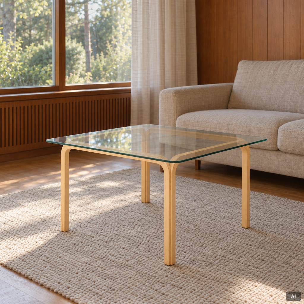 Alvar Aalto, a coffee table, model Y805, Artek, second half of the 20th Century.