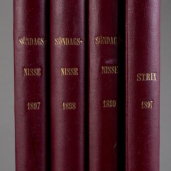 BÖCKER, 4 st, Söndagsnisse och Strix, 1897-1899.