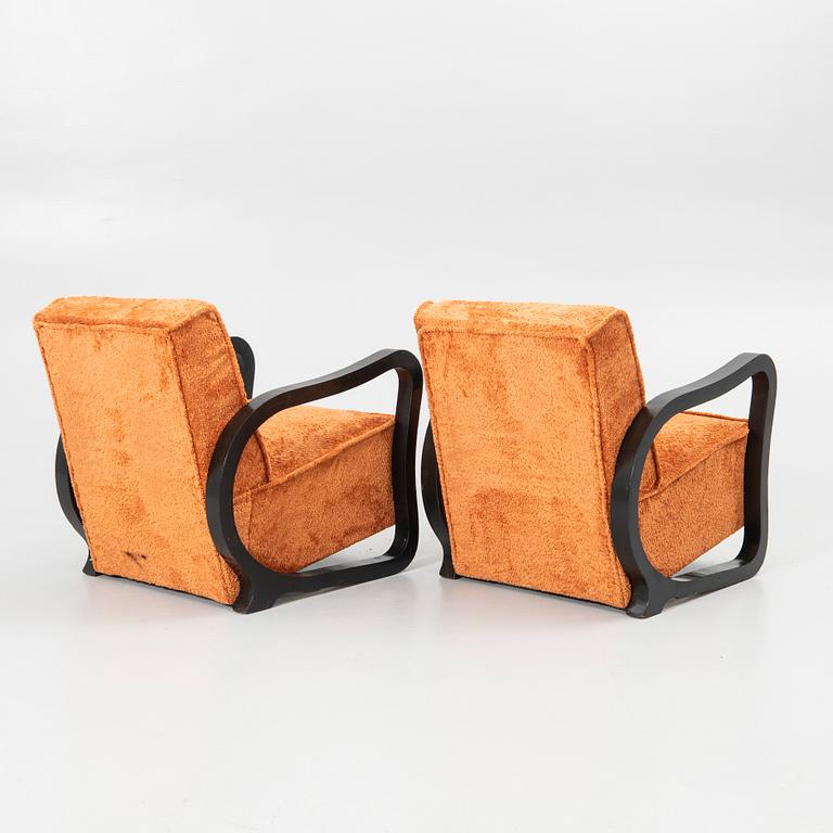 Armchairs, a pair, Art Deco style, 20th century.