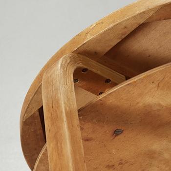 A black linoleum top birch table attributed to Alvar Aalto, Huonekalu-ja Rakennustyötehdas Oy for Artek, Finland 1940's.