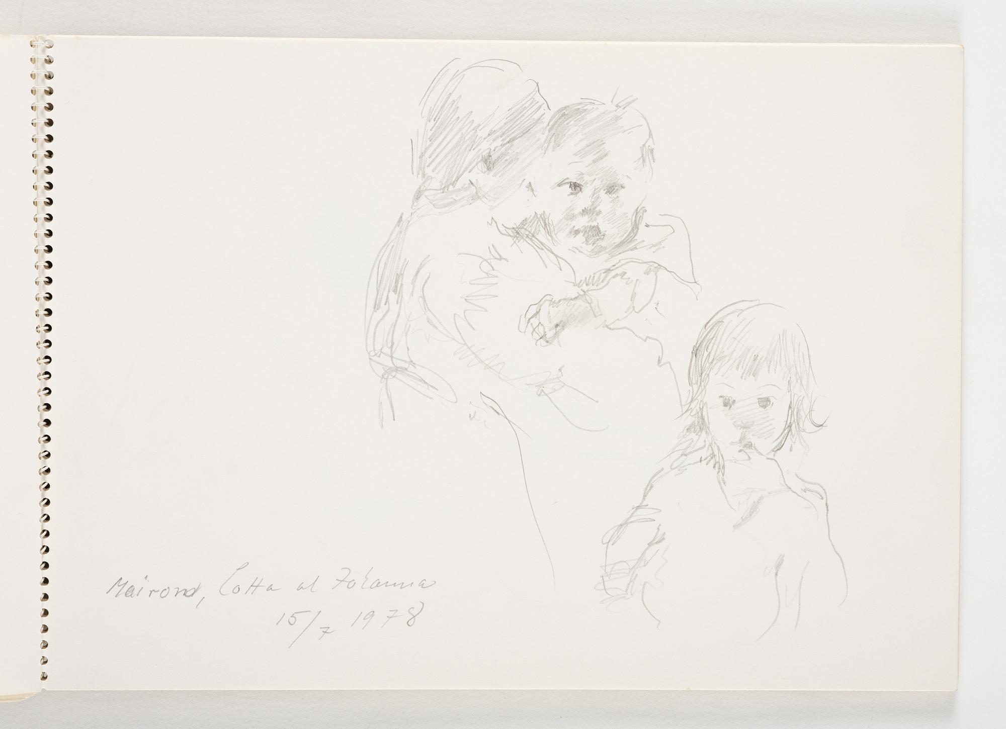 Lotte Laserstein, 3 skissblock med teckningar.