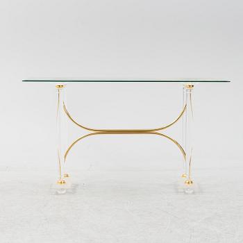 A glass console table, probably Italy.