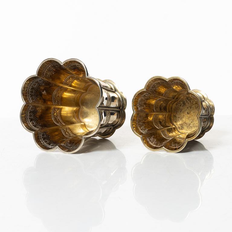 Two Danish silver beakers, including A. Michelsen, Copenhagen, Denmark, Swedish import marks 1966.