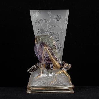 VASER, ett par, glas, märkta Baccarat, 1900-talets första hälft.