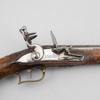 Flintlåspistoler, ett par, Joakim Rosenberg, Stralsund, 1700-talets första hälft.