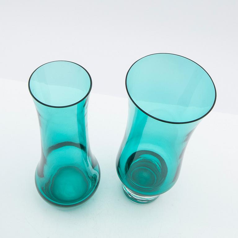 Tamara Aladin, Vases, 4 pcs, glass, Riihimäen Lasi, Finland, 1960s/70s.