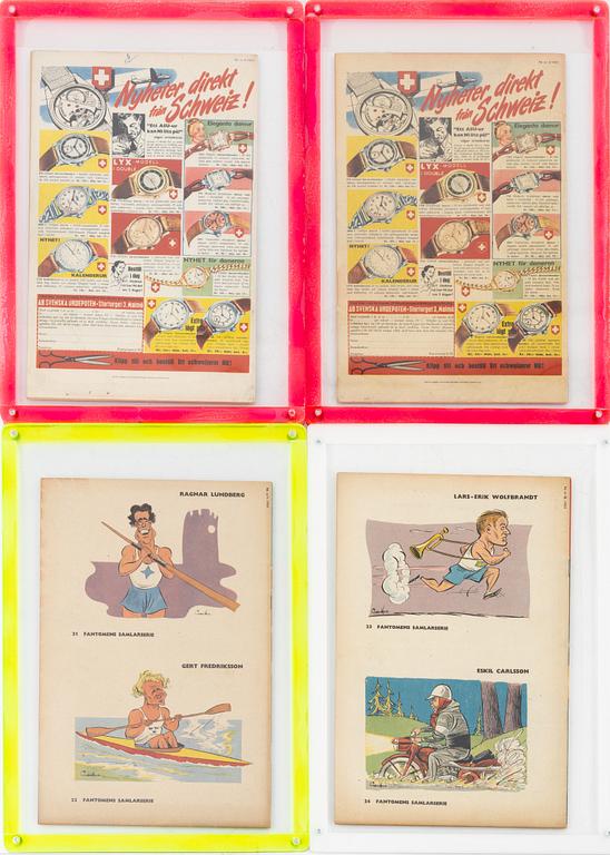 Serietidningar, 4 st "Fantomen", Nr 4,5, 17 & 18, 1951.