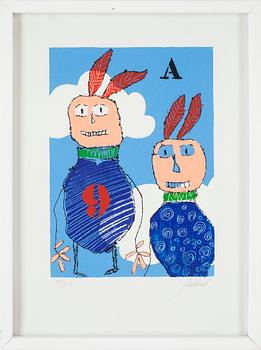 OKÄND KONSTNÄR, färglitografi, signerad och numrerad 139/200.