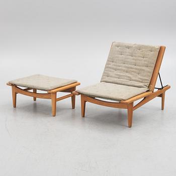 Hans J. Wegner, armchair with footstool/daybed, GE-01, Getama, Denmark.