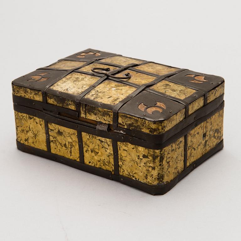 A late 19th Century Russian, probably Veliky Ustyug "Frosted tin" box.