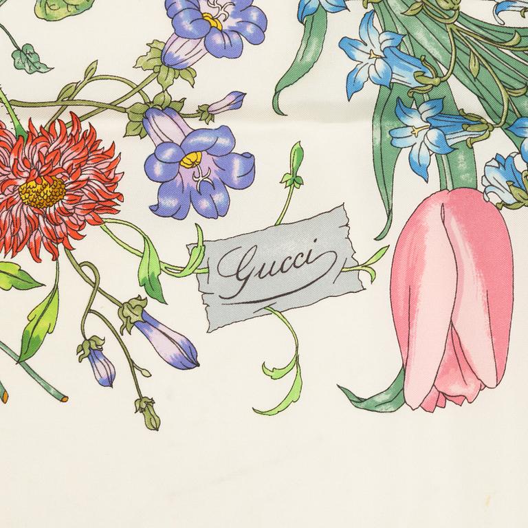 Gucci, a twill silk 'Flora' scarf, 1960's.