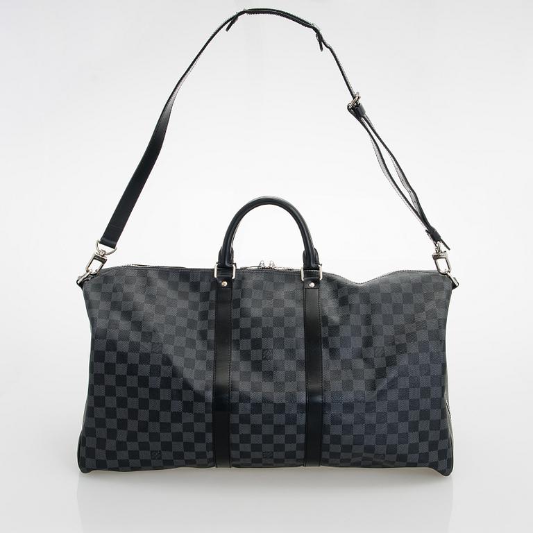 Louis Vuitton, A Damier Graphite  'Keepall 55 Bandoulière', weekend bag.