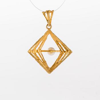 HÄNGE, 14K guld, pärla. Vikt ca 3,4 g.