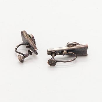 Bracelet, pendant and earrings, silver, turquoise, Tillander, Helsinki, 1950s.