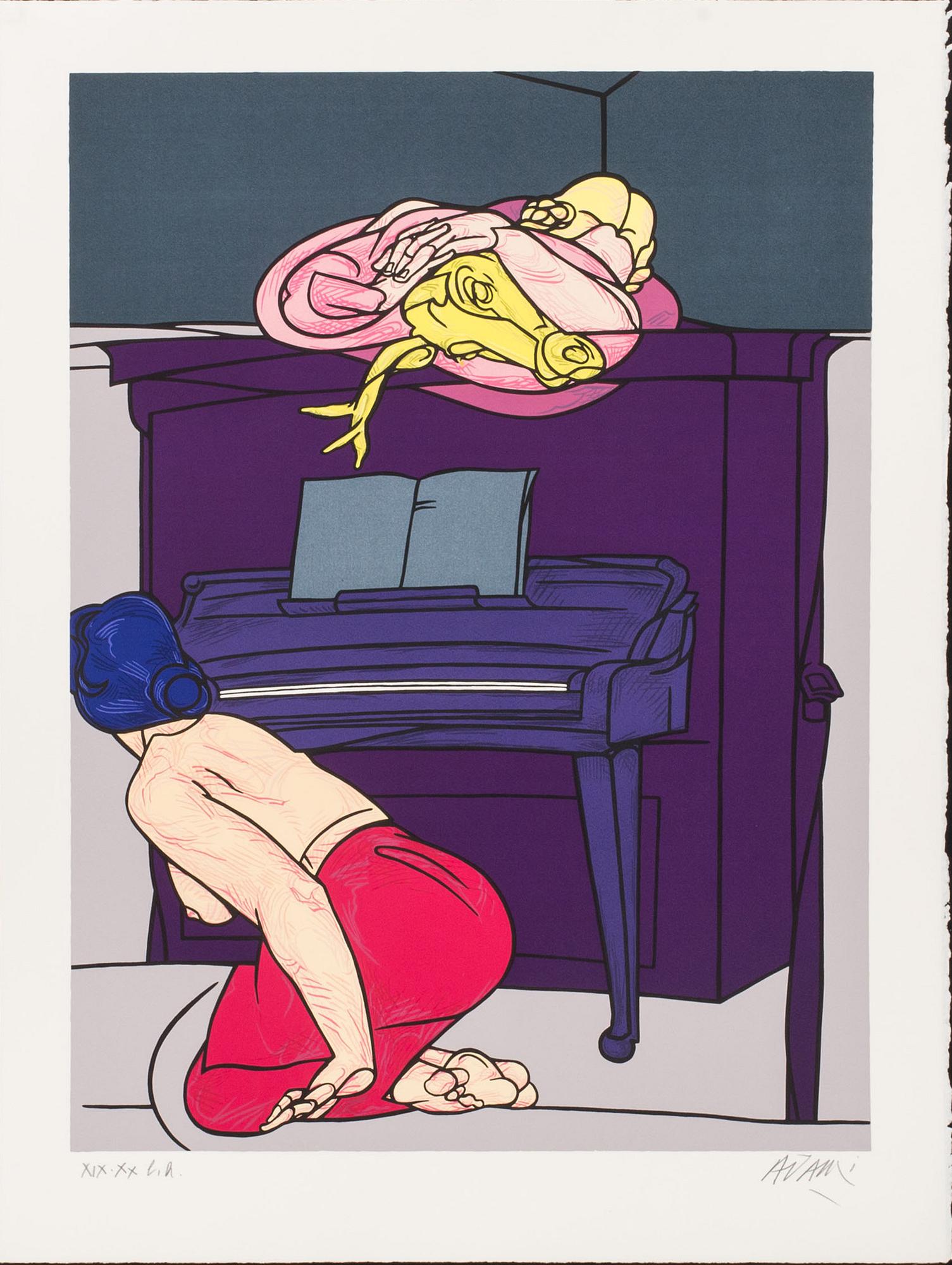 VALERIO ADAMI, serigraph, signed and numbered XIX.XX e.a.