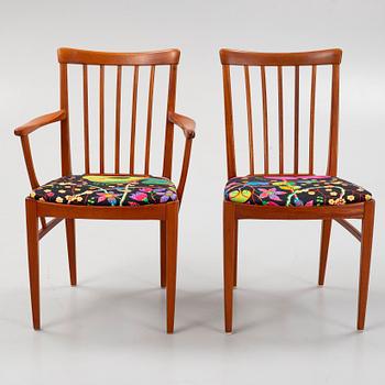 Carl Malmsten, a 'Herrgården' dining table and six chairs, Bodafors, second half of the 20th Century.