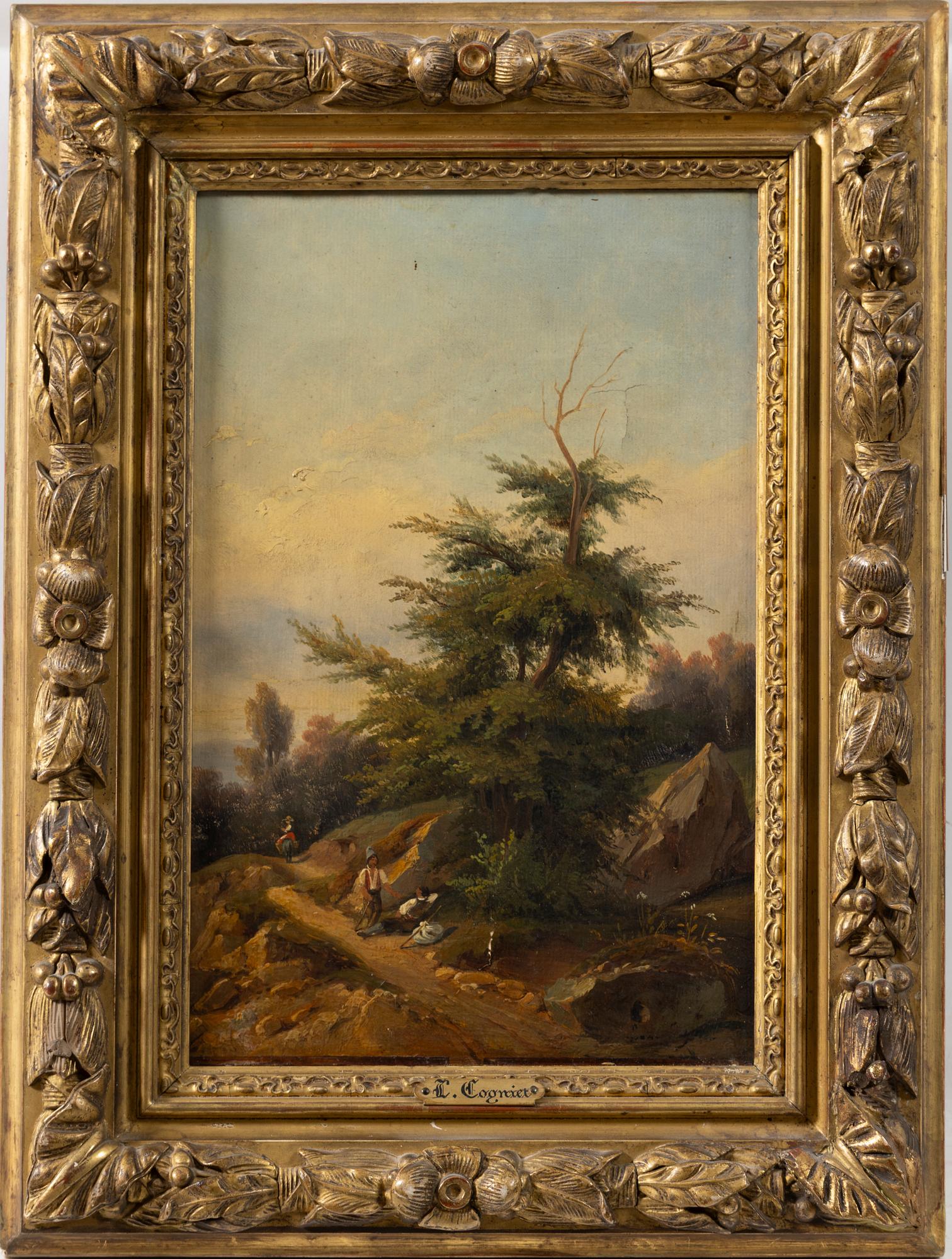 Attributed to Léon Cogniet, Landscape with Hikers.