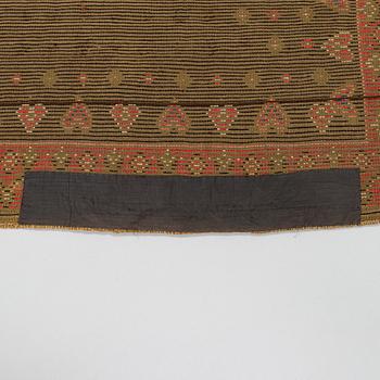 A Finnish folk art long pile ryijy-rug, dated 1817. Circa. 185 x 130 cm.
