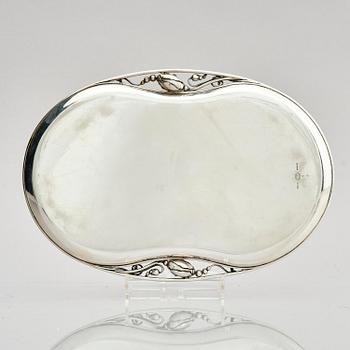 Georg Jensen, bricka, sterling silver, modell nr 2, Köpenhamn efter 1945.