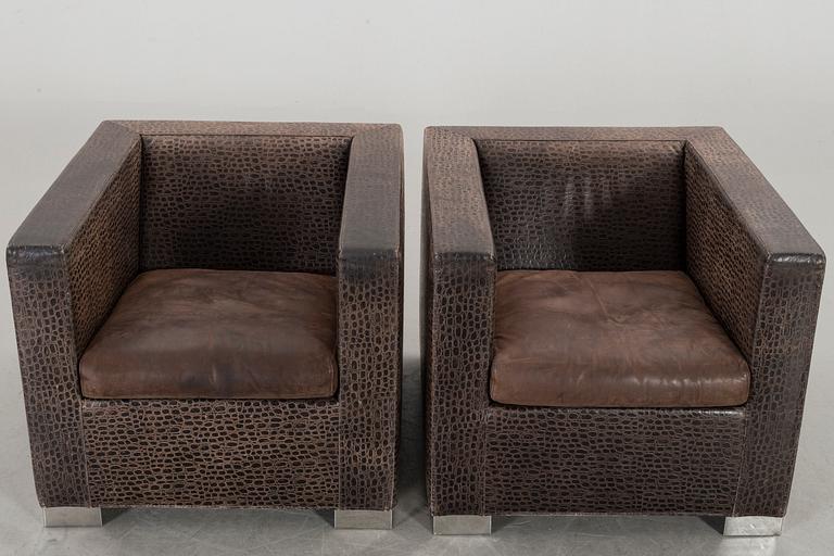 RODOLFO DORDONI, fåtöljer, ett par, "Suitcase", för Minotti, Italien sent 1900-tal.