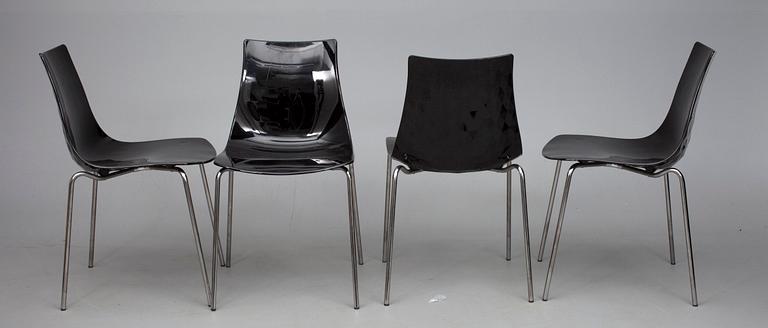 STOLAR, 4 st, akryl och stål, "Ice Chair" Calligaris, Italien.