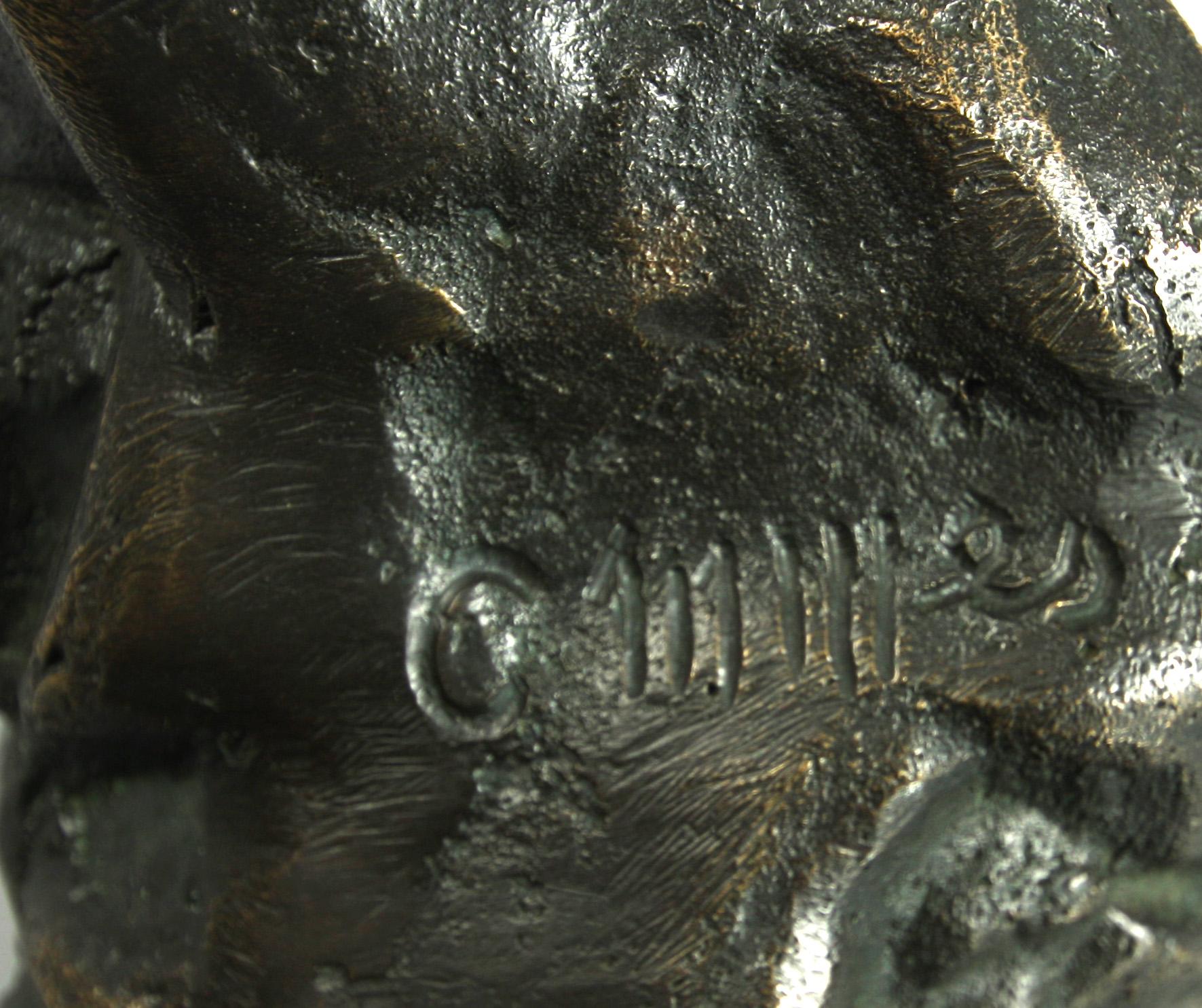 SKULPTUR, brons, efter Carl Milles, sign.