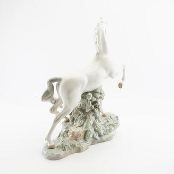 Figure of a rearing horse Lladro Spain porcelain.