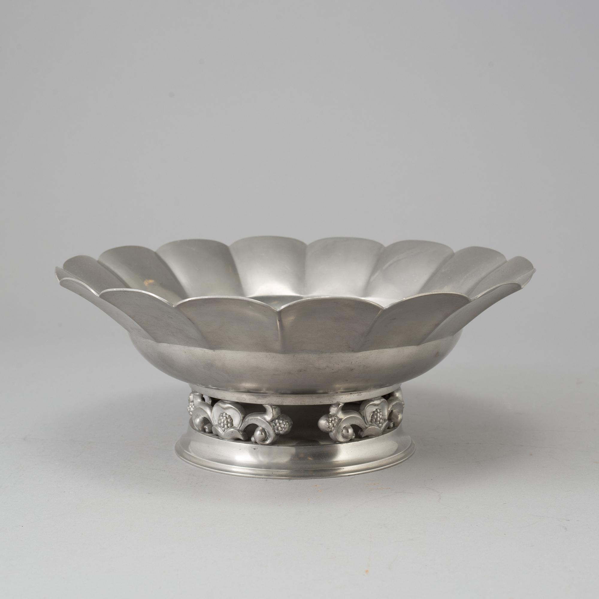 A tin bowl by Just Andersen, Denmark.