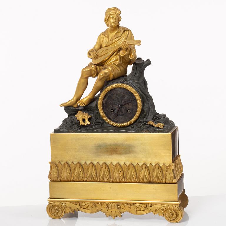 A late Empire mantle clock, France, mid-19th Century.