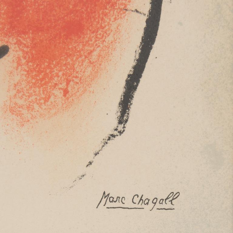 MARC CHAGALL, originalfärglitografi, utförd 1960, signerad i trycket.