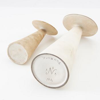 Gunnar Nylund, vases 2 pcs. Nymölle 1950s/60s, Denmark.
