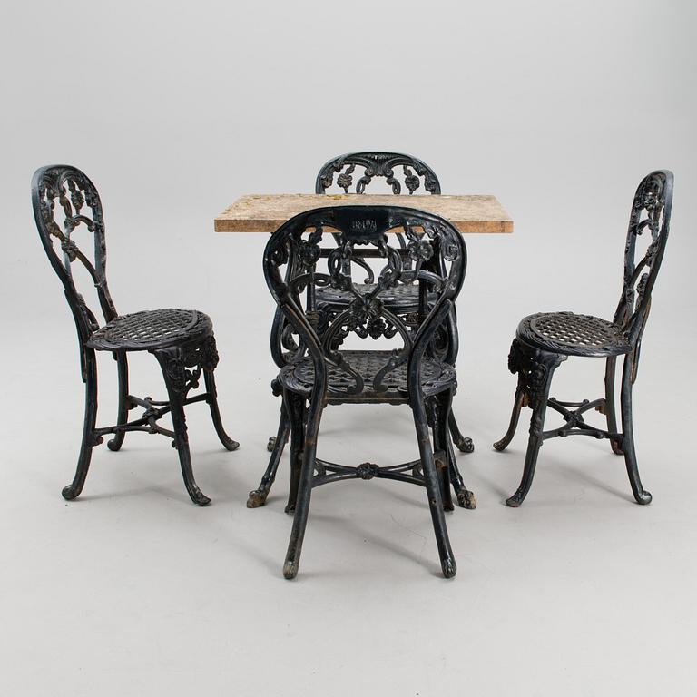 An early 20th century five piece garden suite for Porin Konepaja (Björneborgs Mekaniska Werkstad).