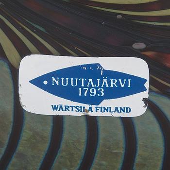 Oiva Toikka, glasfåglar, 2 st, signerade O. Toikka Nuutajärvi Notsjö.
