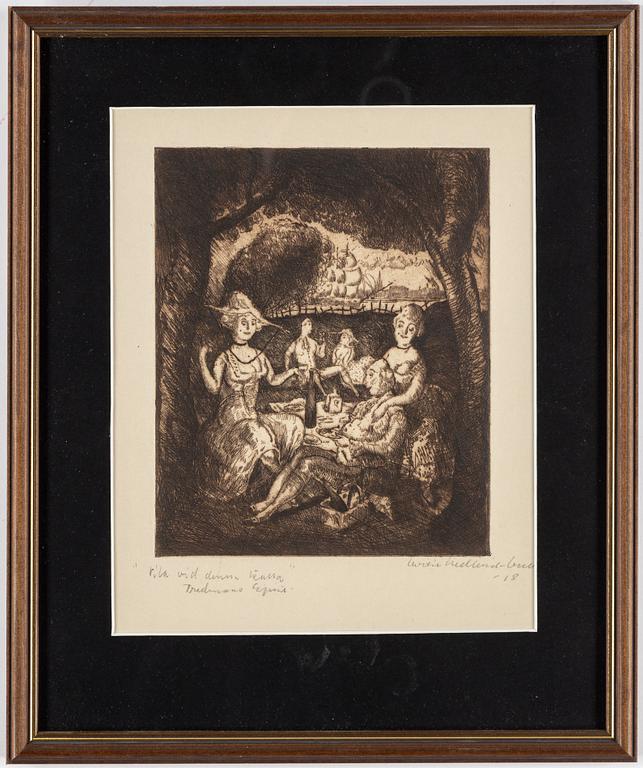 BERTIL BULL HEDLUND, etchings, 10, signed.