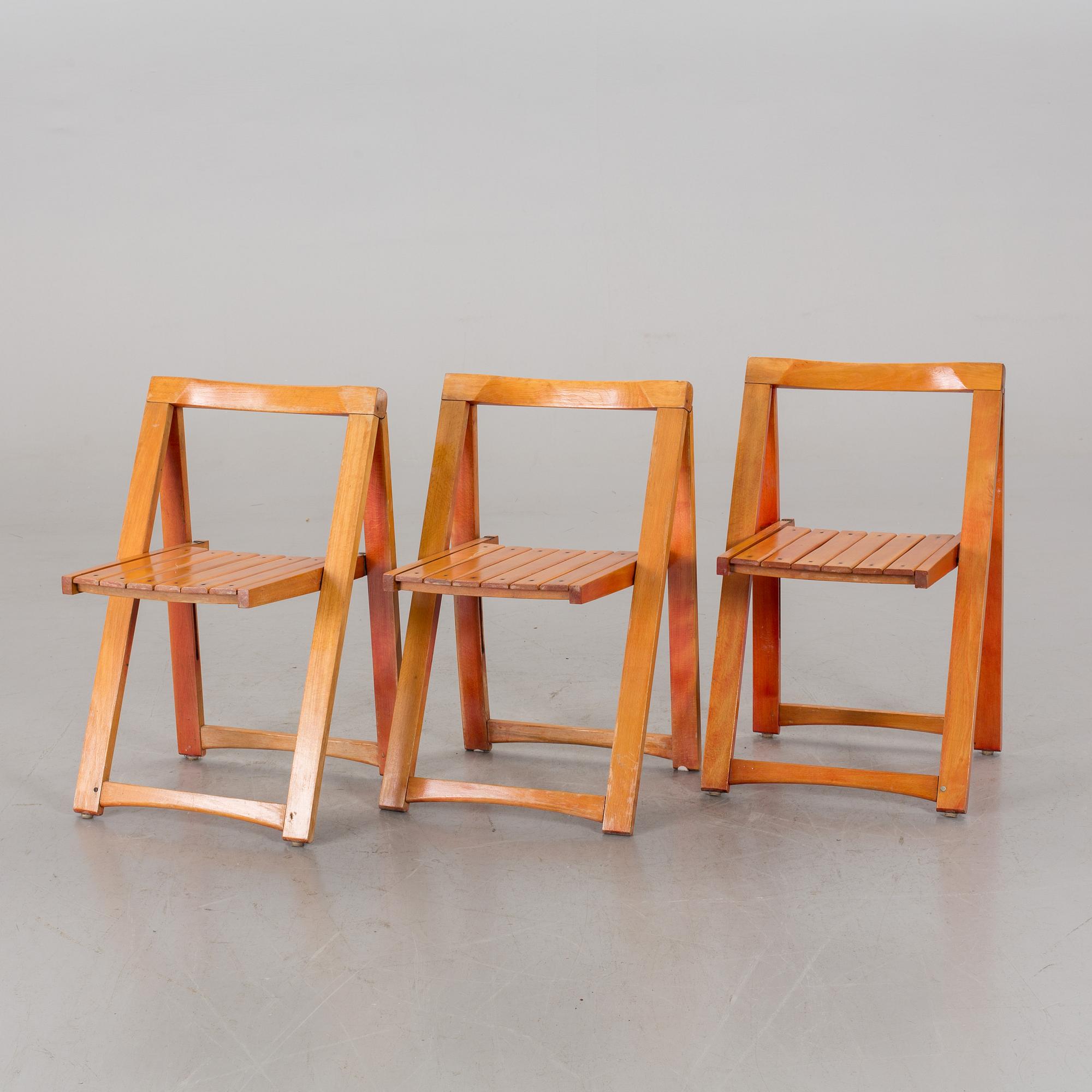 KLAPPSTOLAR, 3 st, 1900-talets mitt.