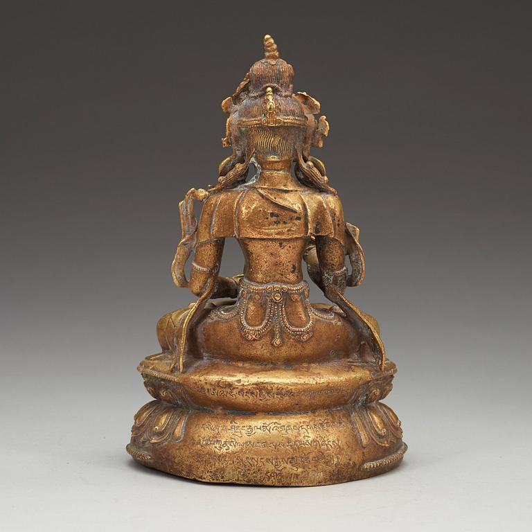 BODHISATTVA, förgylld kopparlegering. Tibet, omkring år 1900.