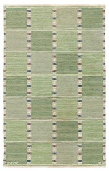 414. Barbro Nilsson, matta, "Falurutan grön I", rölakan, ca 188 x 118 cm, signerad AB MMF BN.