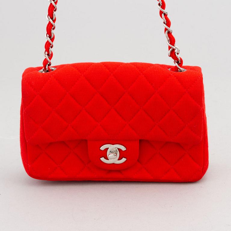 Chanel, a red fabric 'Single Flap Bag', 2014.