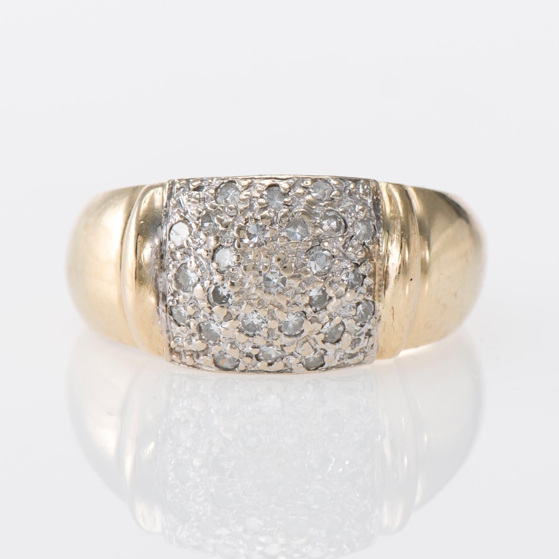 RING, 14K guld, 8/8-slipade diamanter. 1994. Vikt ca 5,8 g.