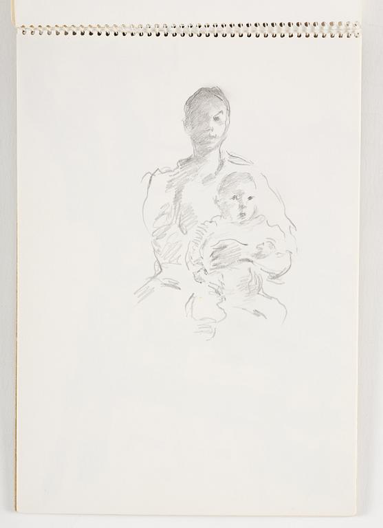 Lotte Laserstein, 3 skissblock med teckningar.