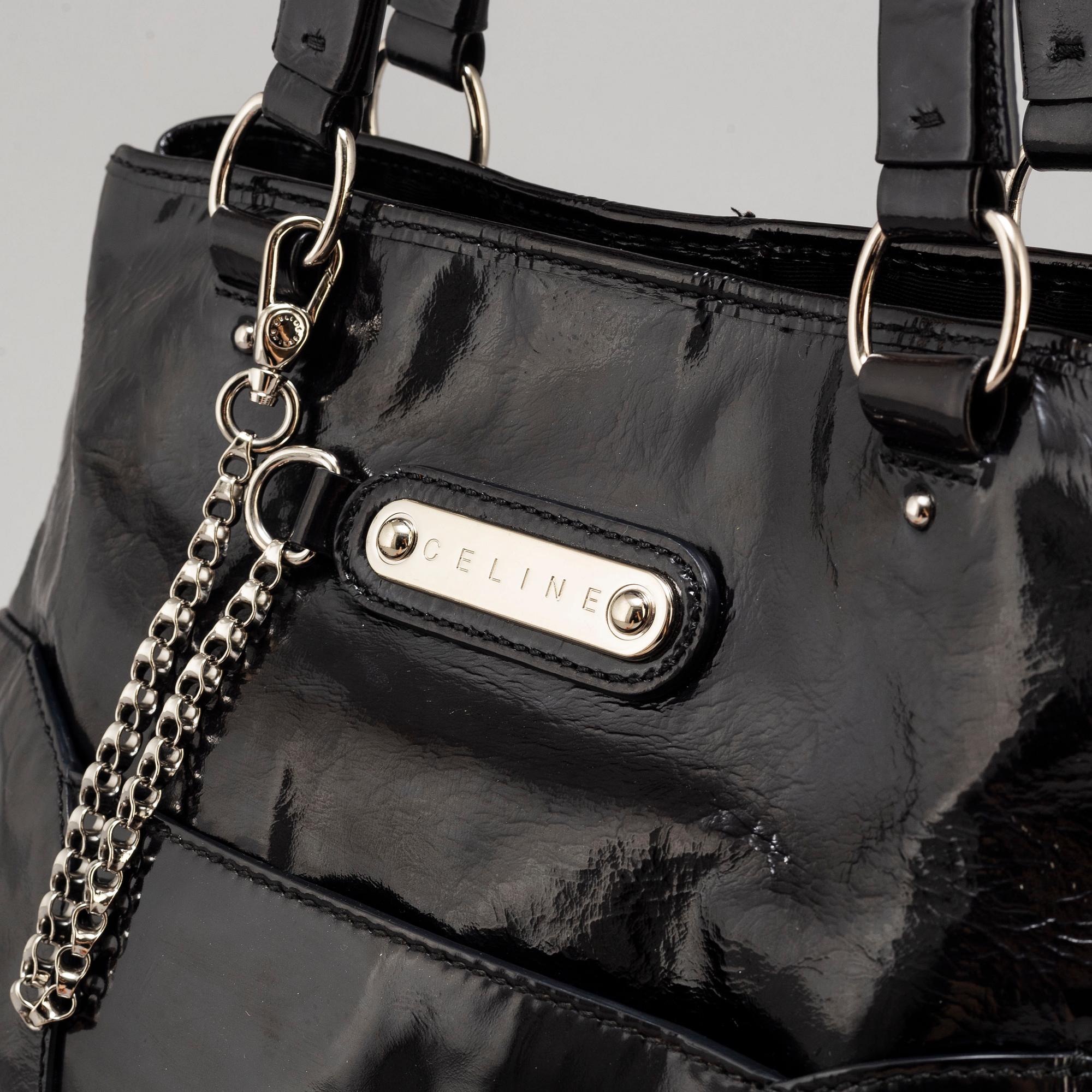 CÉLINE, A patent Laquered leather Tote Bag.