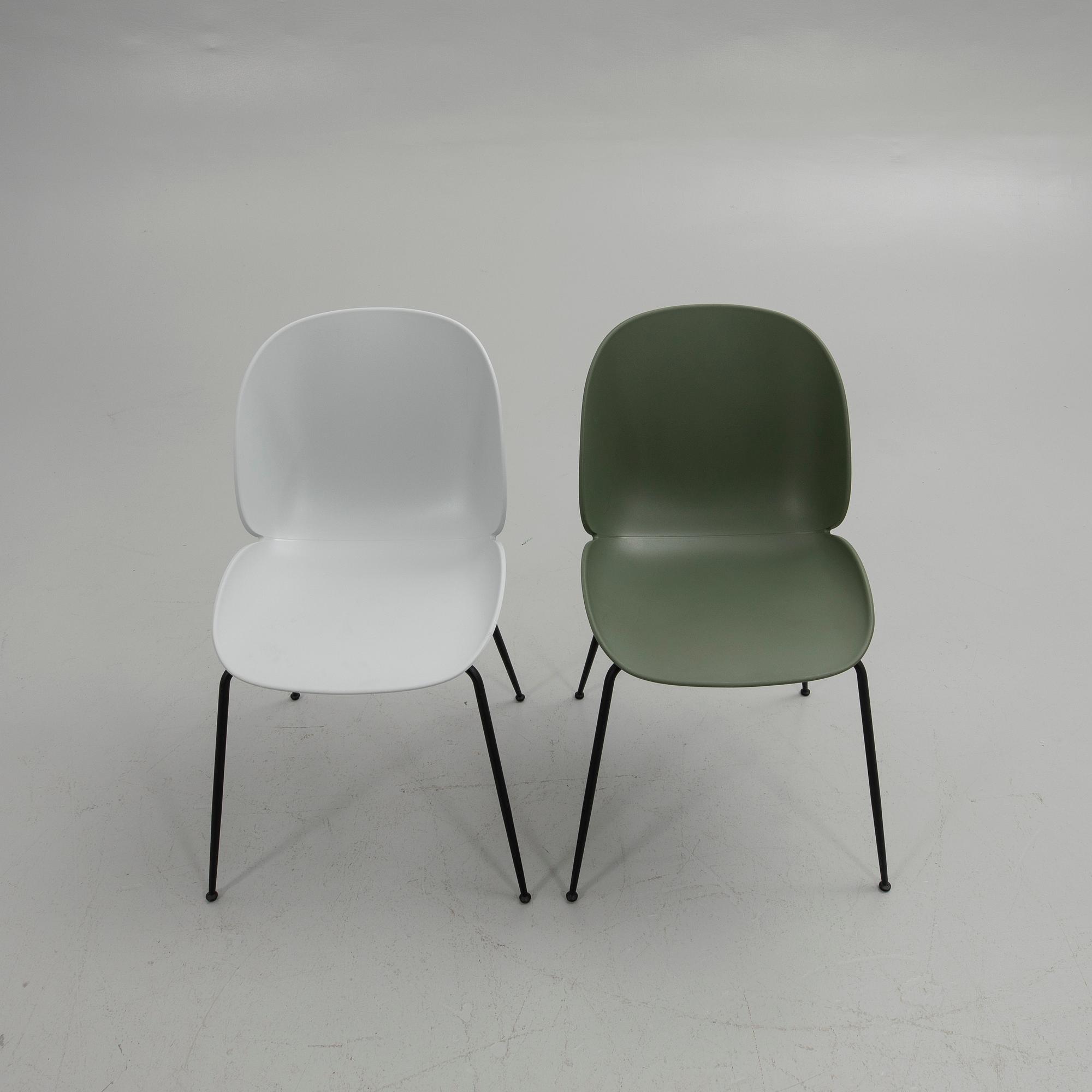 GamFratesi, chairs, a pair, "Beetle Chair", Gubi, Denmark.
